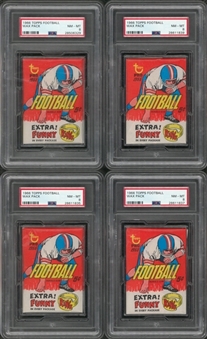 1966 Topps Football Five-Cent Unopened Wax Packs PSA NM-MT 8 Collection (4)